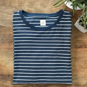 J. CREW - Navy & White Striped Tee